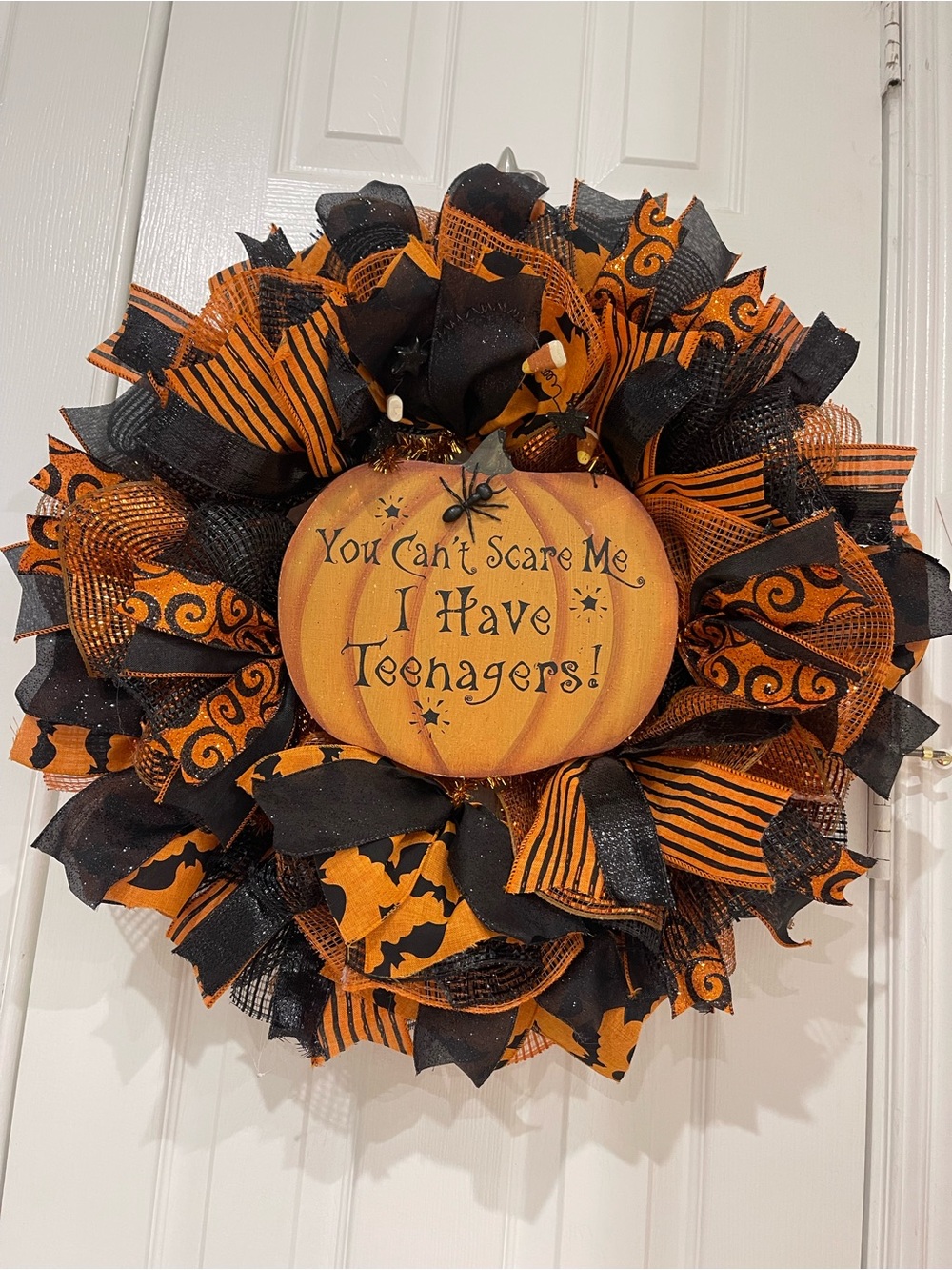 Halloween WREATH. “You can’t scare me, I have Teenagers!” Halloween decor